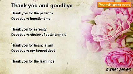 sweet seven - Thank you and goodbye