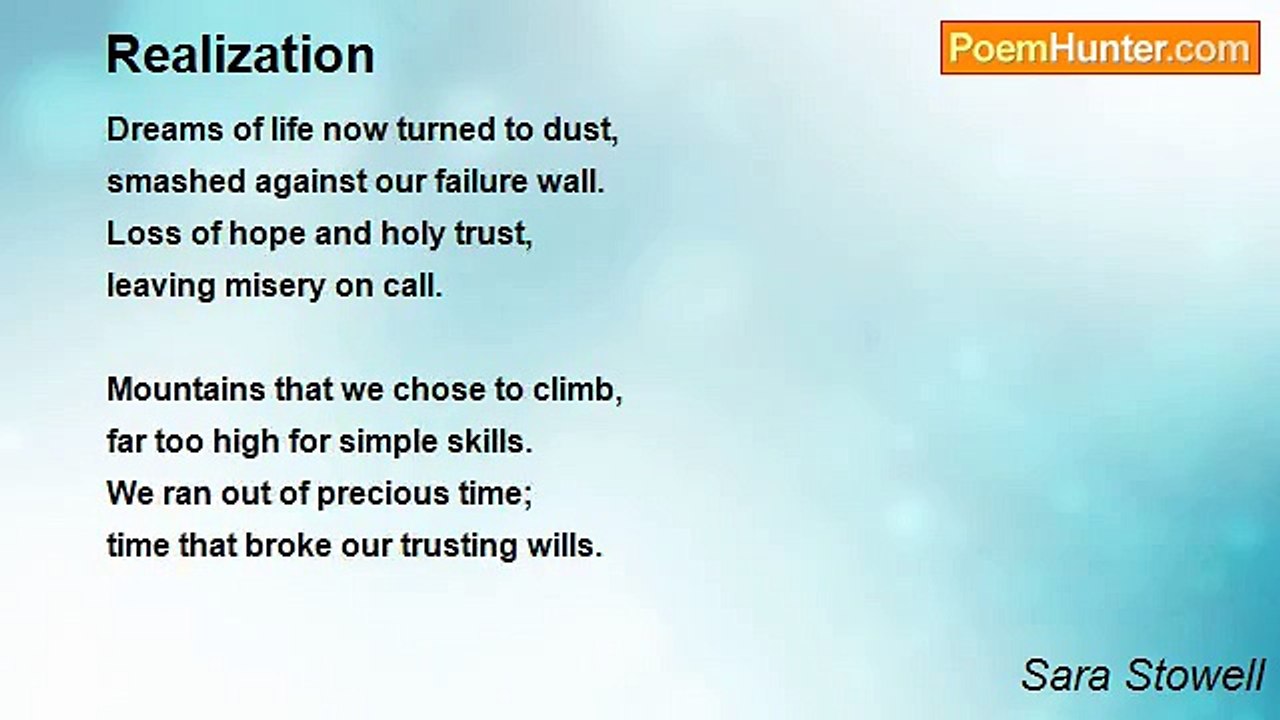 Sara Stowell - Realization