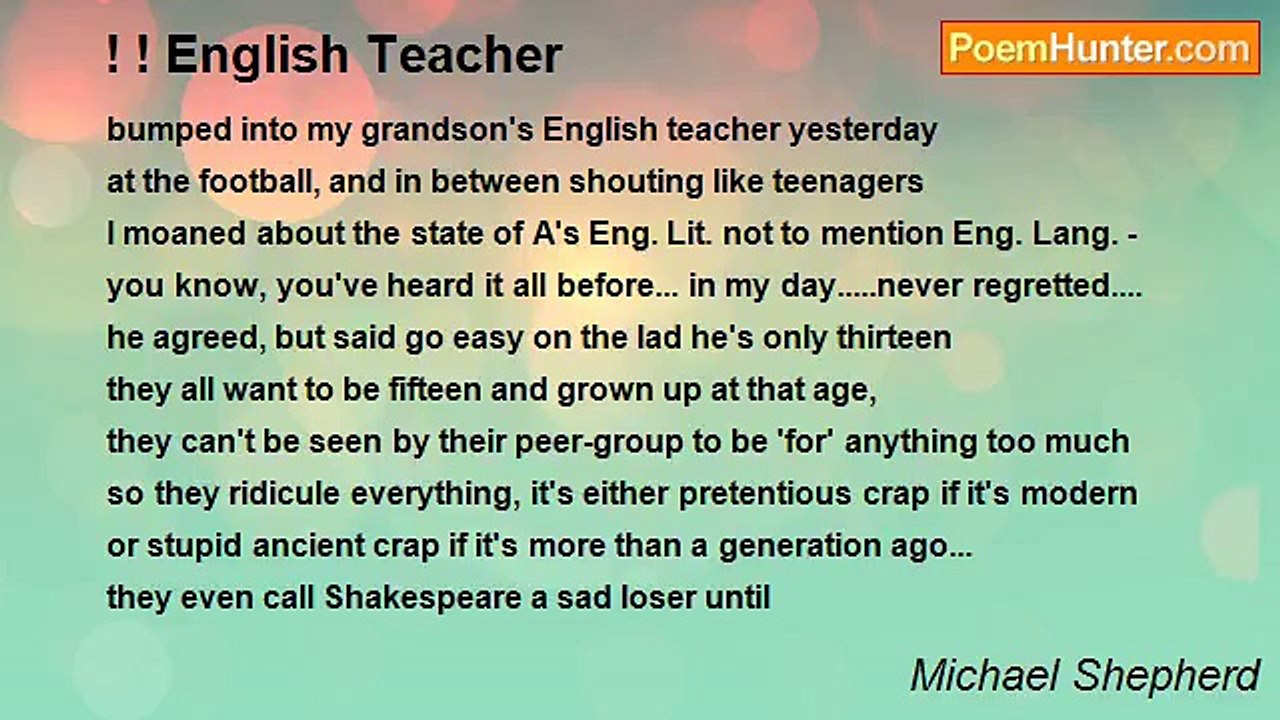 Michael Shepherd - ! ! English Teacher