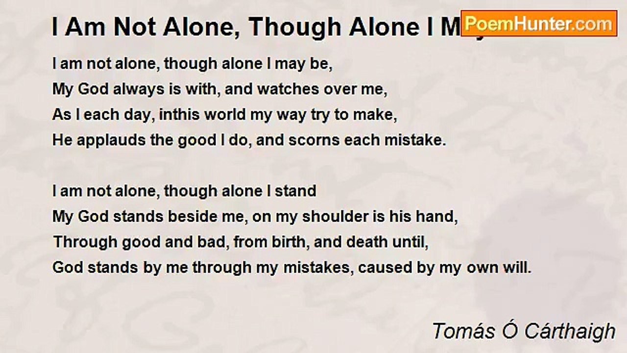 Tomás Ó Cárthaigh - I Am Not Alone, Though Alone I May Be