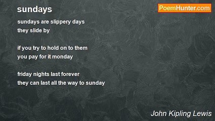 John Kipling Lewis - sundays