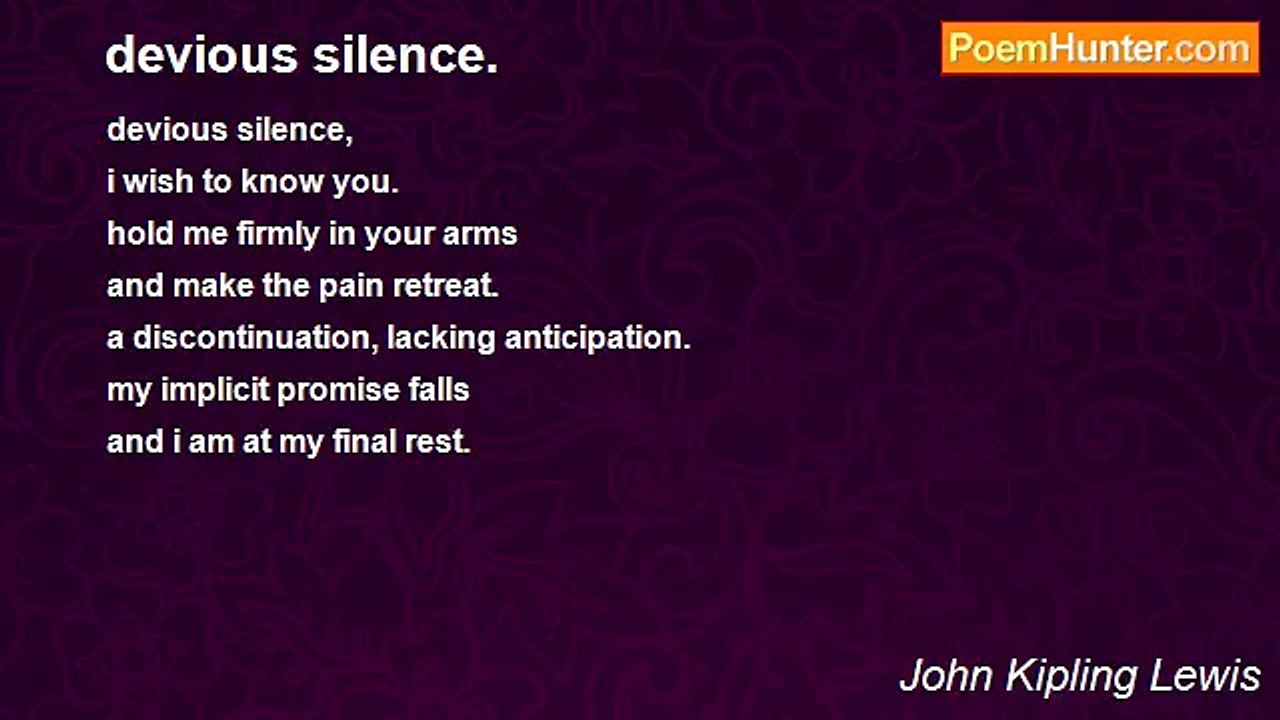 John Kipling Lewis - devious silence.