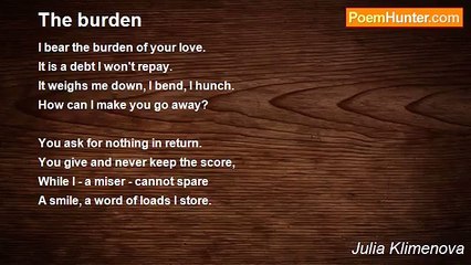 Julia Klimenova - The burden