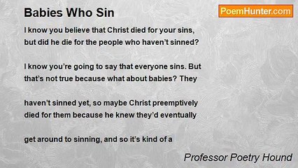 Professor Poetry Hound - Babies Who Sin