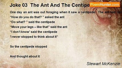 Stewart McKenzie - Joke 03  The Ant And The Centipede