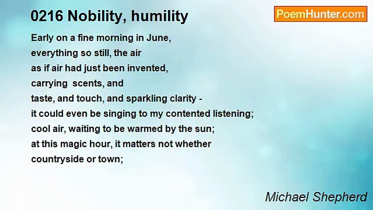 Michael Shepherd - 0216 Nobility, humility