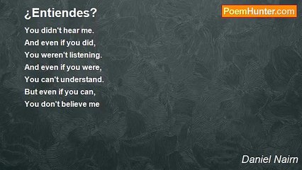 Daniel Nairn - ¿Entiendes?