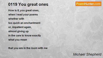 Michael Shepherd - 0119 You great ones