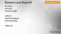 Tara Crown - Random Love Poem #1
