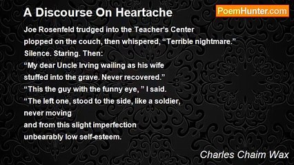 Charles Chaim Wax - A Discourse On Heartache