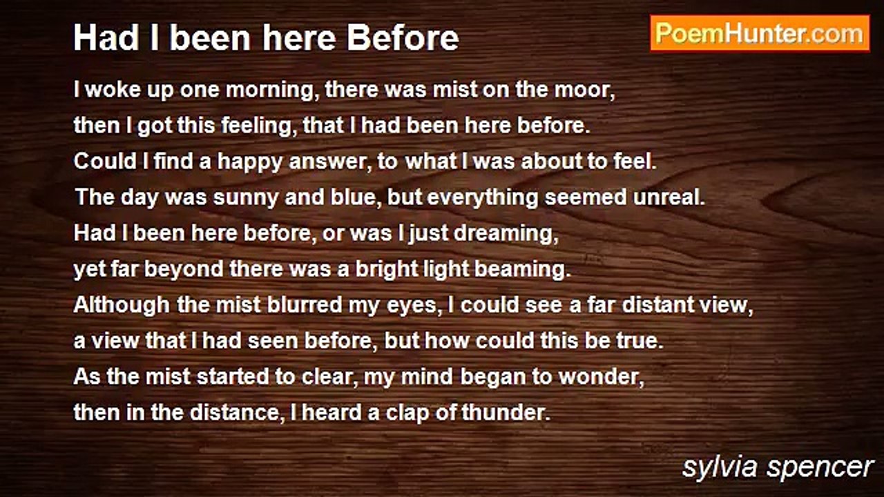 sylvia spencer - Had I been here Before