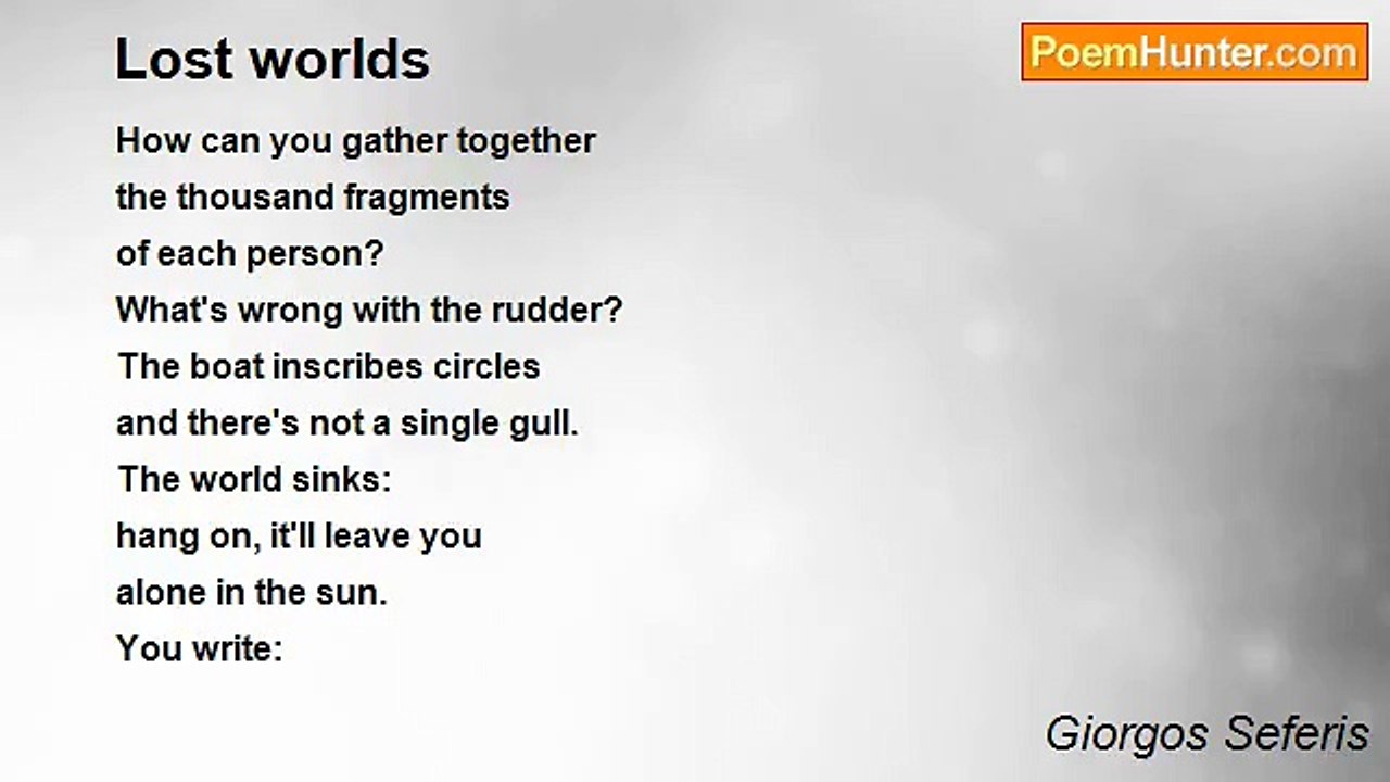 Giorgos Seferis - Lost worlds