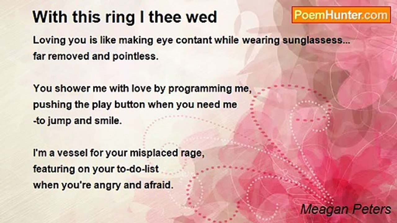 Meagan Peters - With this ring I thee wed