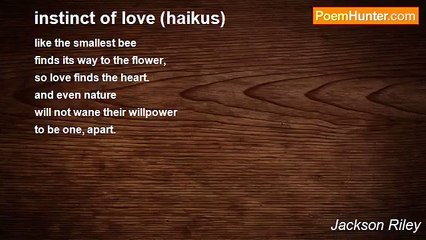 Jackson Riley - instinct of love (haikus)