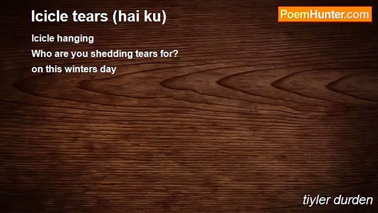 tiyler durden - Icicle tears (hai ku)