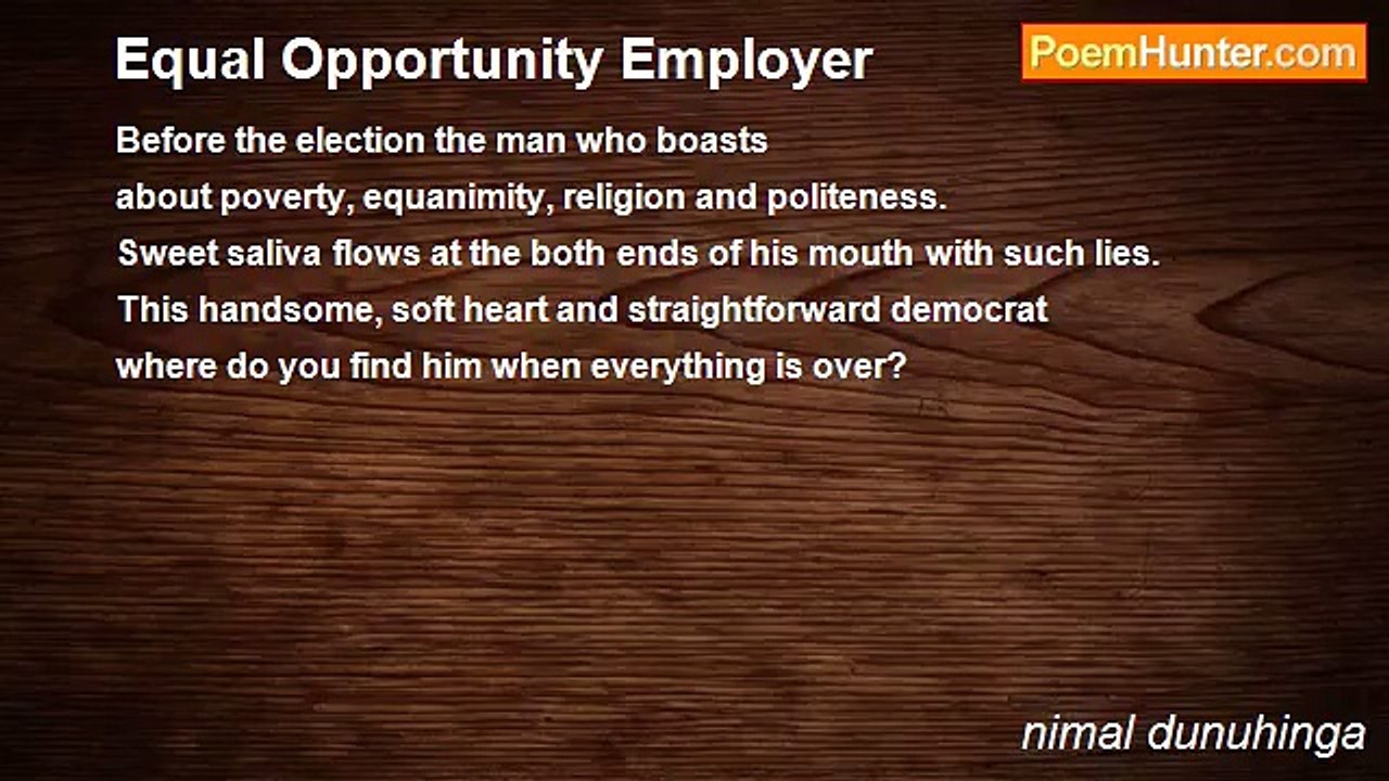 nimal dunuhinga - Equal Opportunity Employer