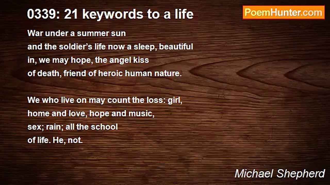 Michael Shepherd - 0339: 21 keywords to a life