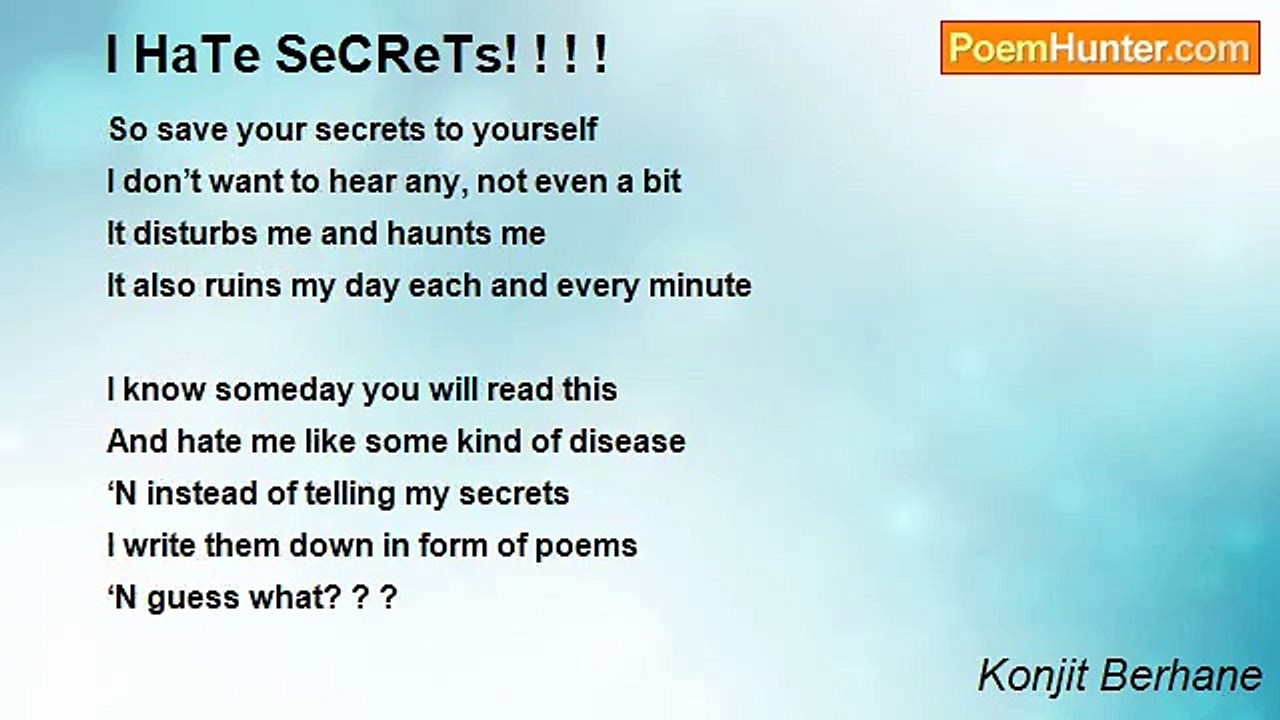 Konjit Berhane - I HaTe SeCReTs! ! ! !