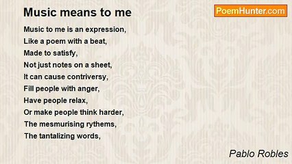 Pablo Robles - Music means to me