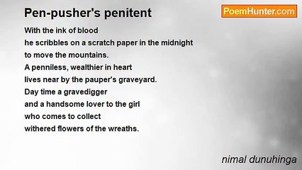 nimal dunuhinga - Pen-pusher's penitent
