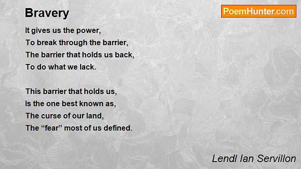 Lendl Ian Servillon - Bravery