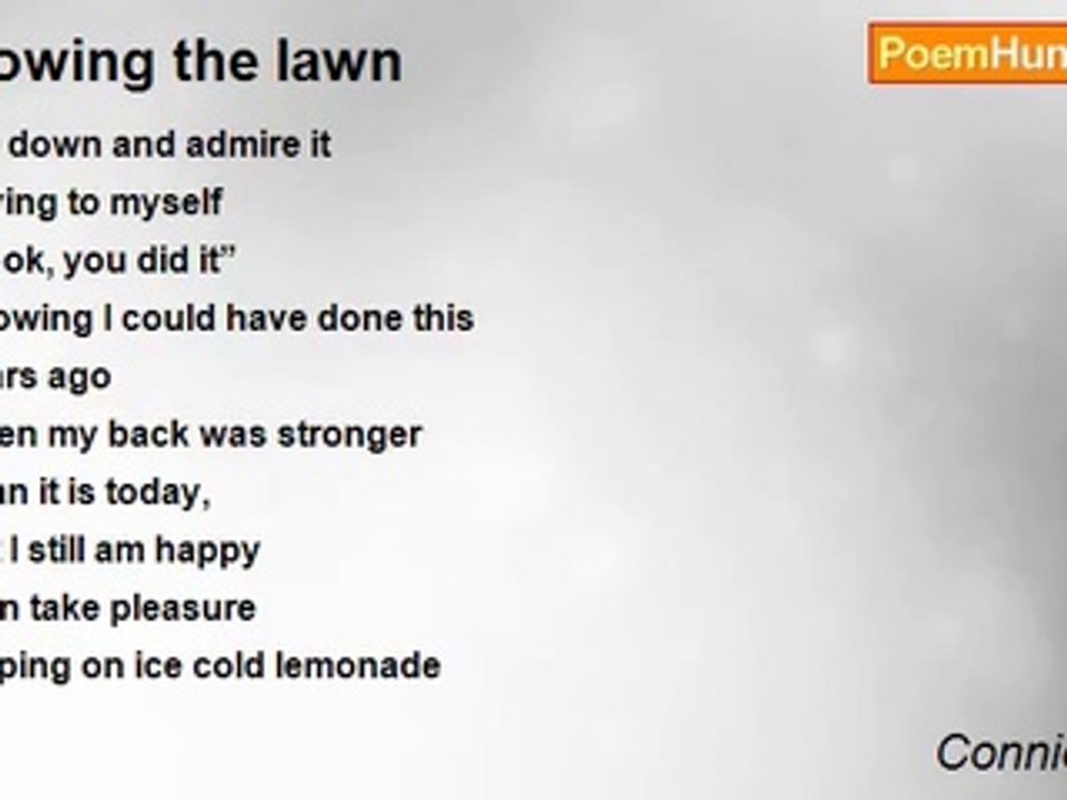 Connie Webb - Mowing the lawn