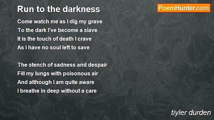 tiyler durden - Run to the darkness