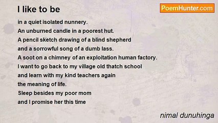 nimal dunuhinga - I like to be
