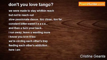 Cristina Geanta - don't you love tango?