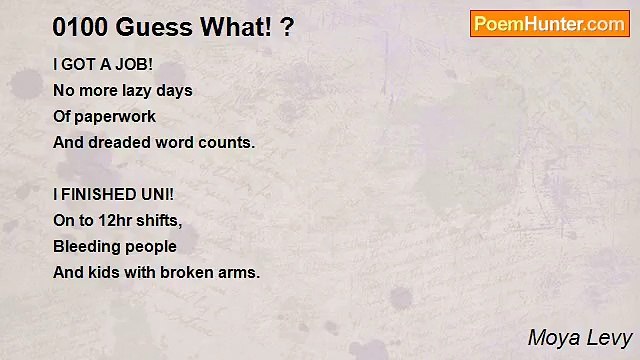 Moya Levy - 0100 Guess What! ?