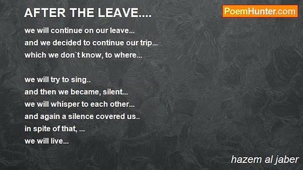 hazem al jaber - AFTER THE LEAVE....