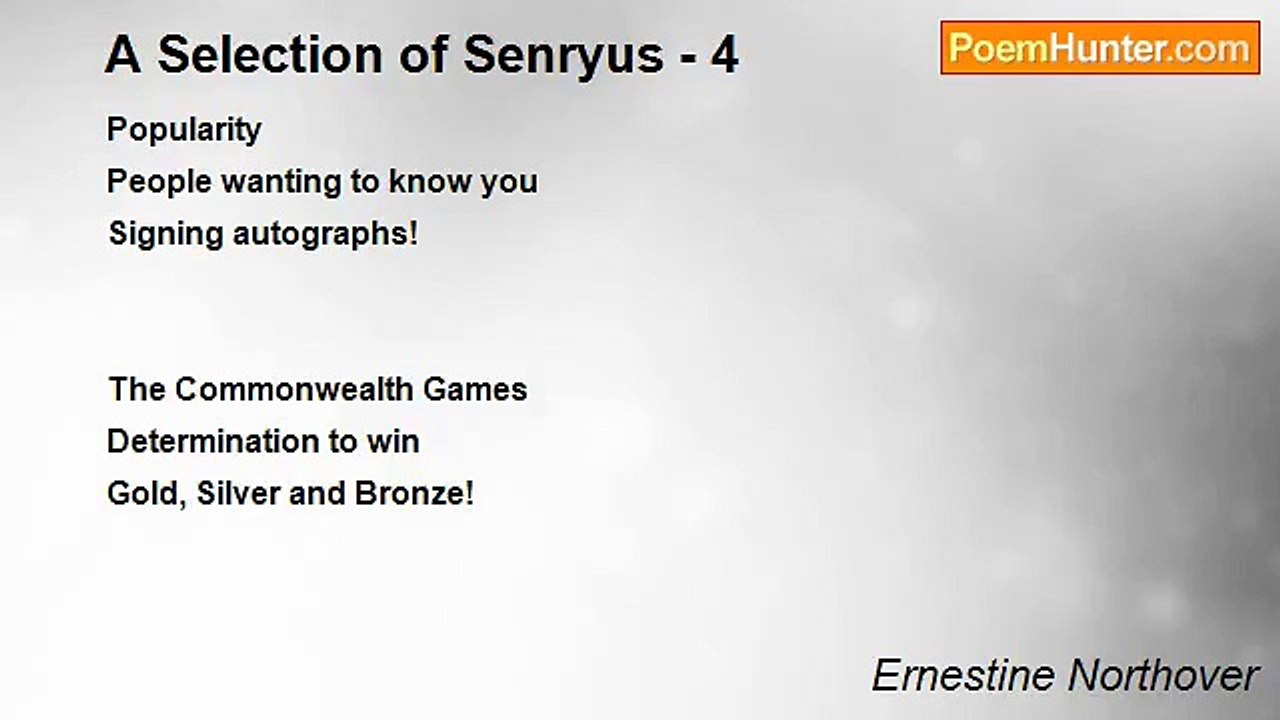 Ernestine Northover - A Selection of Senryus - 4