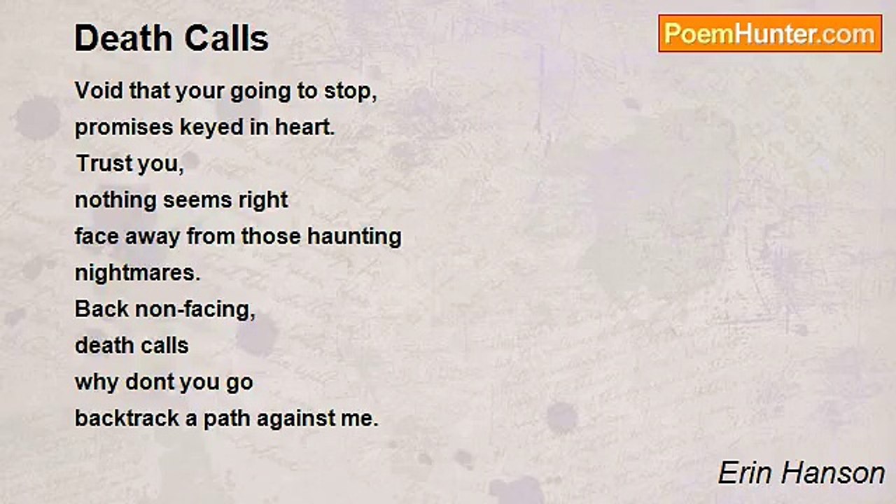Erin Hanson - Death Calls
