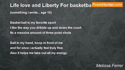 Melissa Ferrer - Life love and Liberty For basketball