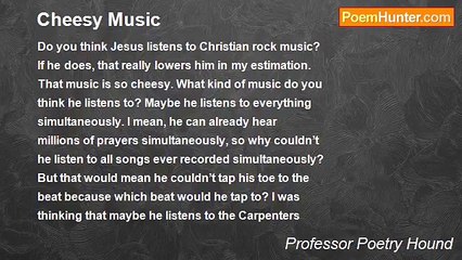 Professor Poetry Hound - Cheesy Music