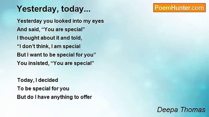 Deepa Thomas - Yesterday, today...