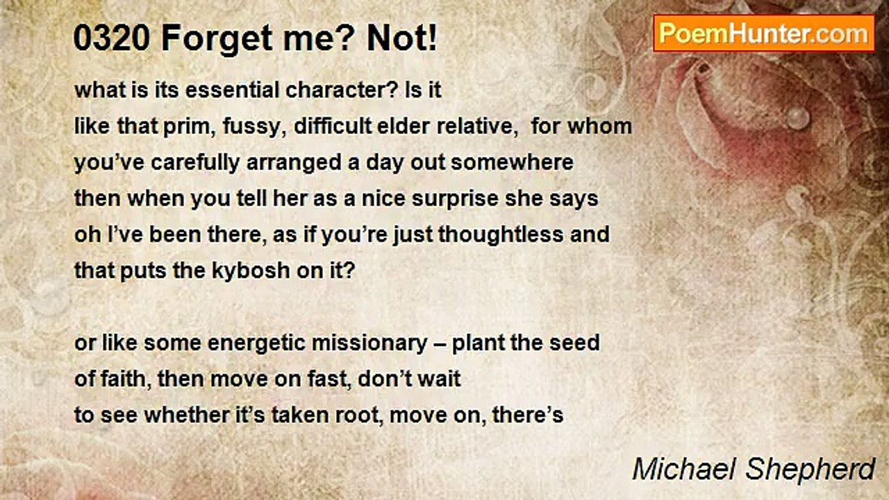 Michael Shepherd - 0320 Forget me? Not!