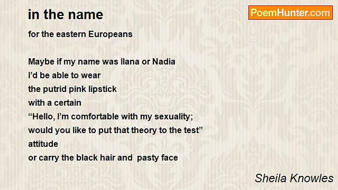 Sheila Knowles - in the name