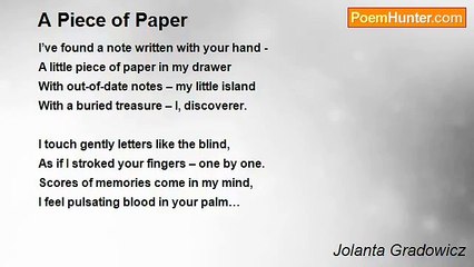 Jolanta Gradowicz - A Piece of Paper