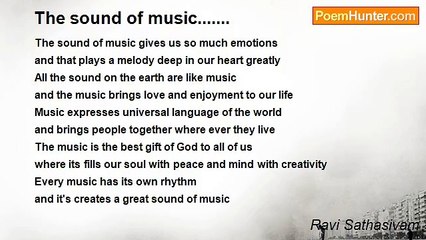 Ravi Sathasivam - The sound of music.......