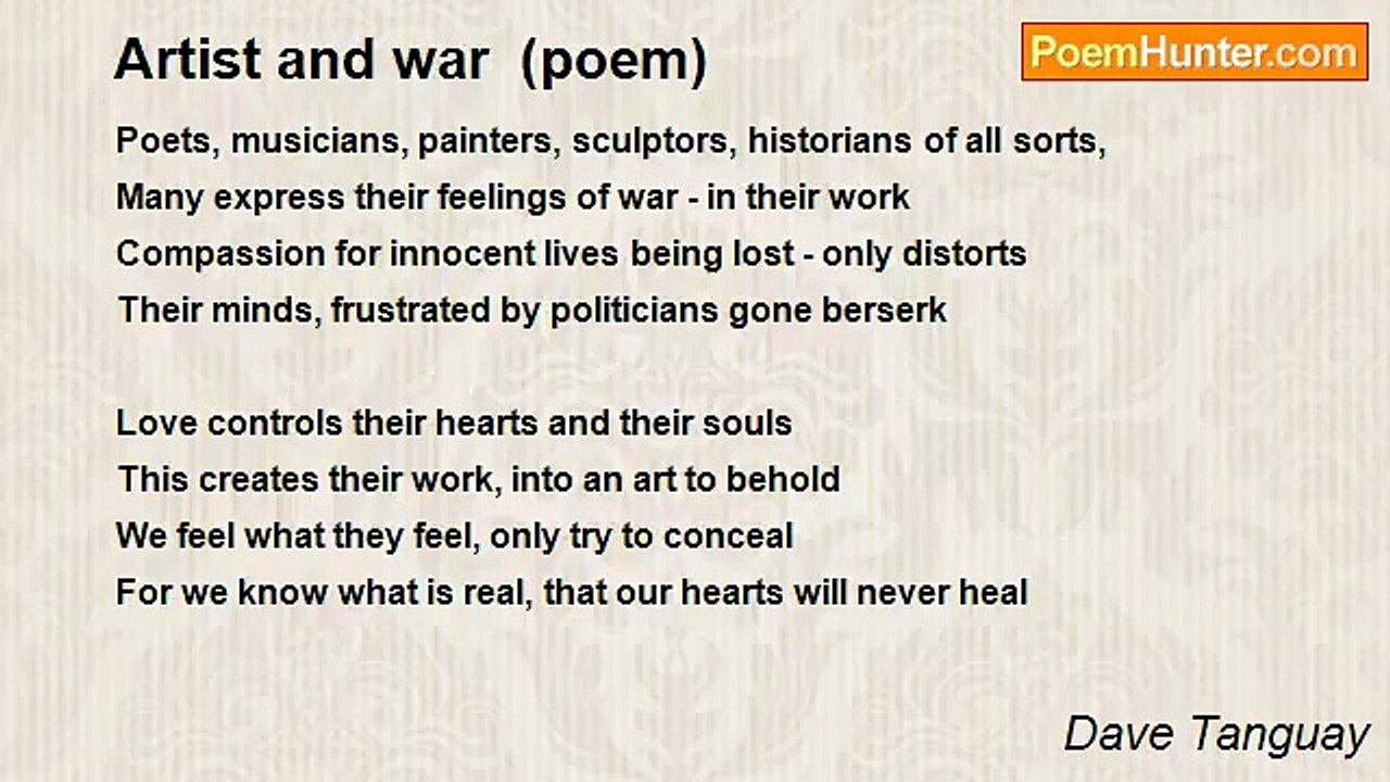 Dave Tanguay - Artist and war  (poem)