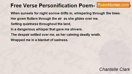Chantelle Clark - Free Verse Personification Poem- Sorrow of me