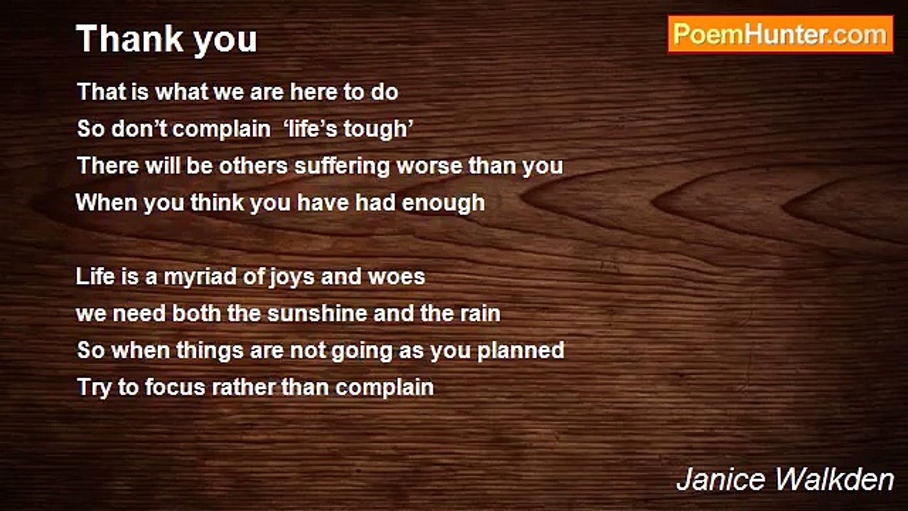 Janice Walkden - Thank you