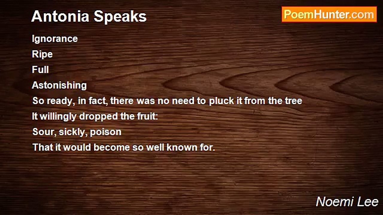 Noemi Lee - Antonia Speaks