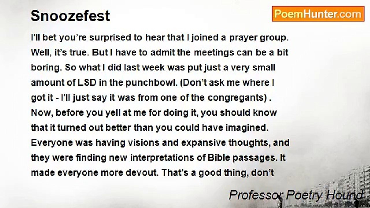 Professor Poetry Hound - Snoozefest