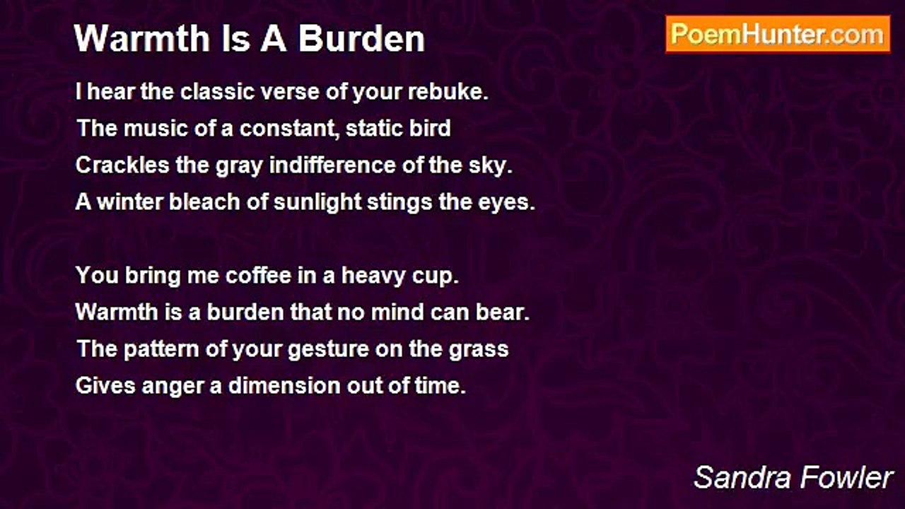 Sandra Fowler - Warmth Is A Burden