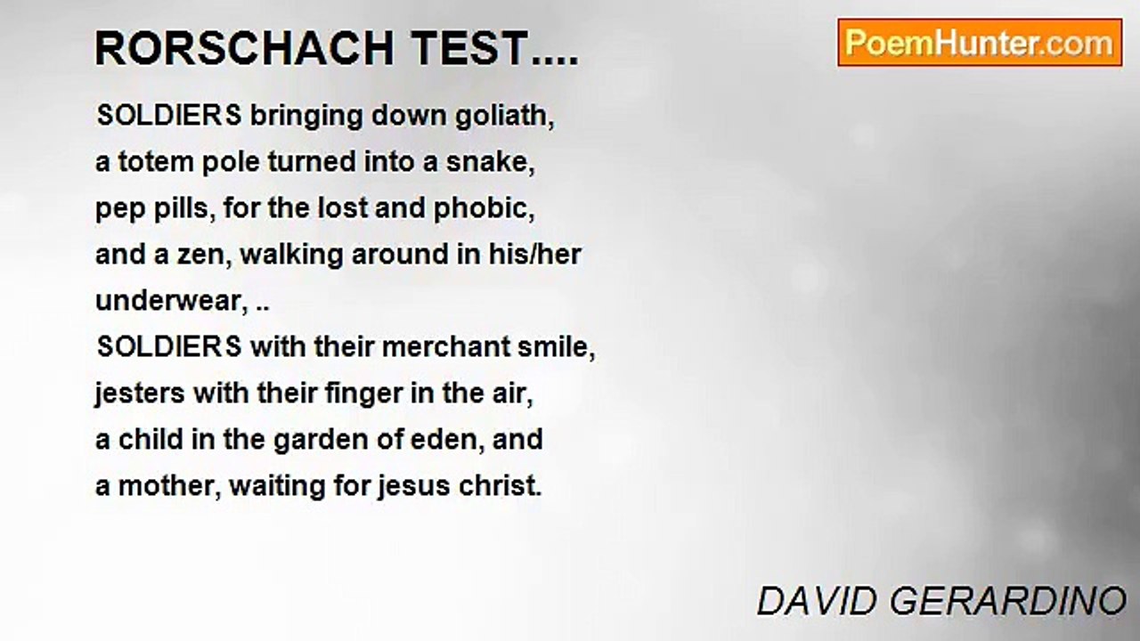 DAVID GERARDINO - RORSCHACH TEST....