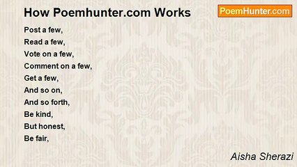 Aisha Sherazi - How Poemhunter.com Works