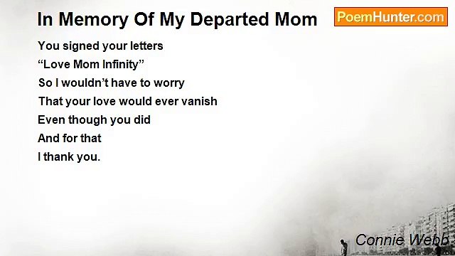 Connie Webb - In Memory Of My Departed Mom