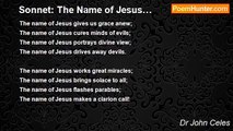 Dr John Celes - Sonnet: The Name of Jesus…